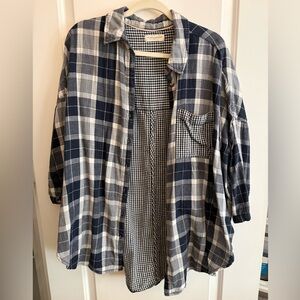 Anthro Plaid Button-Up Shirt